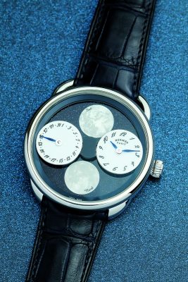 HERMÈS Arceau L'herure de la Lune月相腕錶 $219,900（隕石及砂金石錶盤版本各限量100枚）