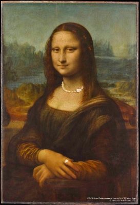 蒙娜麗莎 Leonardo da Vinci李安納度．達文西 (1452-1519)：蒙娜麗莎的意思是「麗莎夫人」，文藝復興時期畫家達文西的代表作，也是世界上知名度最高的油畫。畫中女子神秘的微笑，獨特的眼神描繪，讓觀眾感覺她的視線似乎在不同角度都直視著你。 戴上了Hello Kitty珠寶的蒙娜麗莎，彷彿賦予了另一種現代的風采。